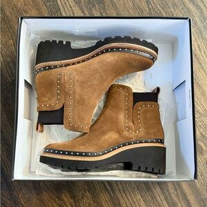 Dolce Vita Huey Studded Booties in Dark Brown Suede- Size 6